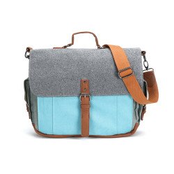 Tri-Color Canvas Messenger Bag